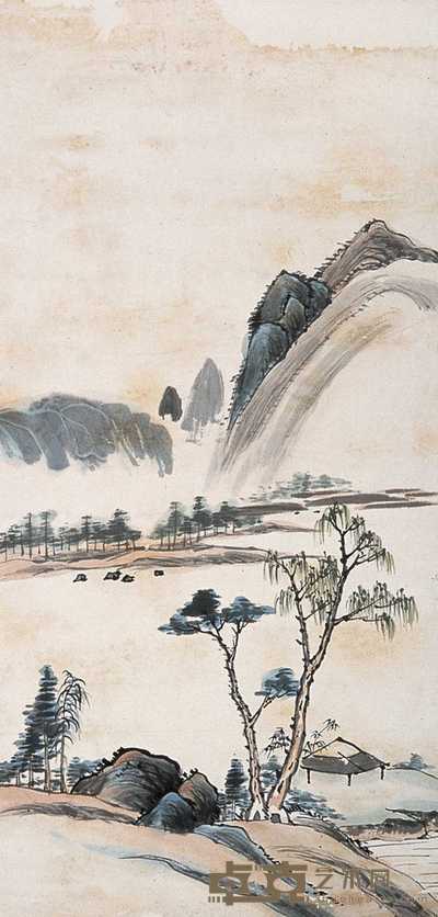 无款 山水 立轴 66×33cm